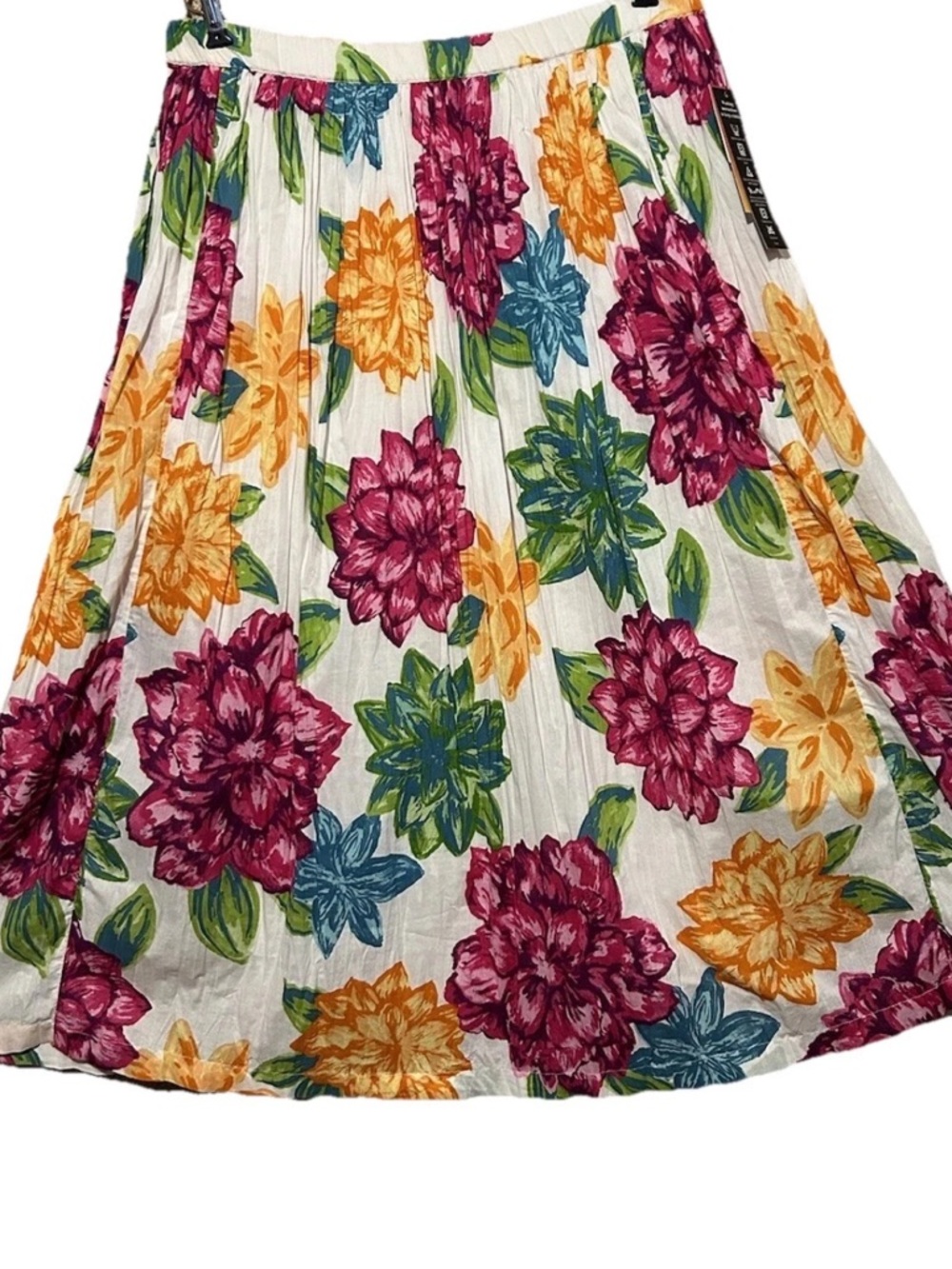 Charter Club Skirt M White Cotton Floral Boho Cottagecore Grannycore Whimsy NWT